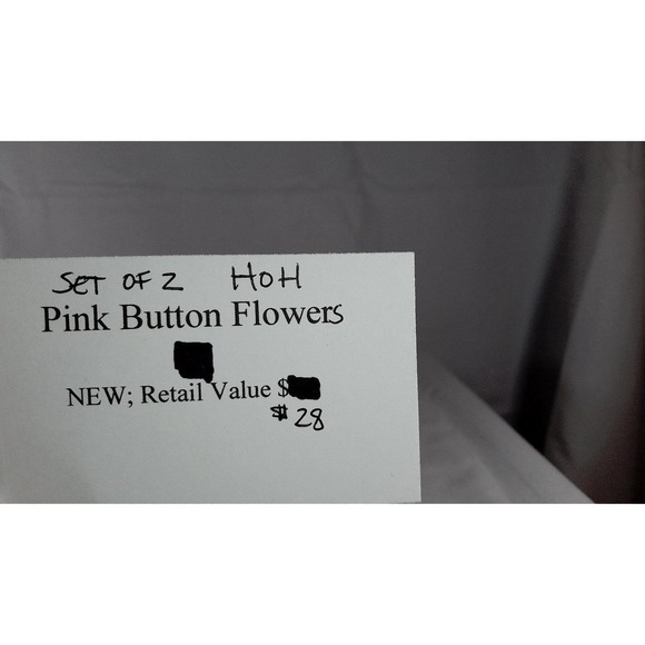 Longaberger Handmade Horizon of Hope Pink Button Flower - Set of 2 NIB - Picture 6 of 7